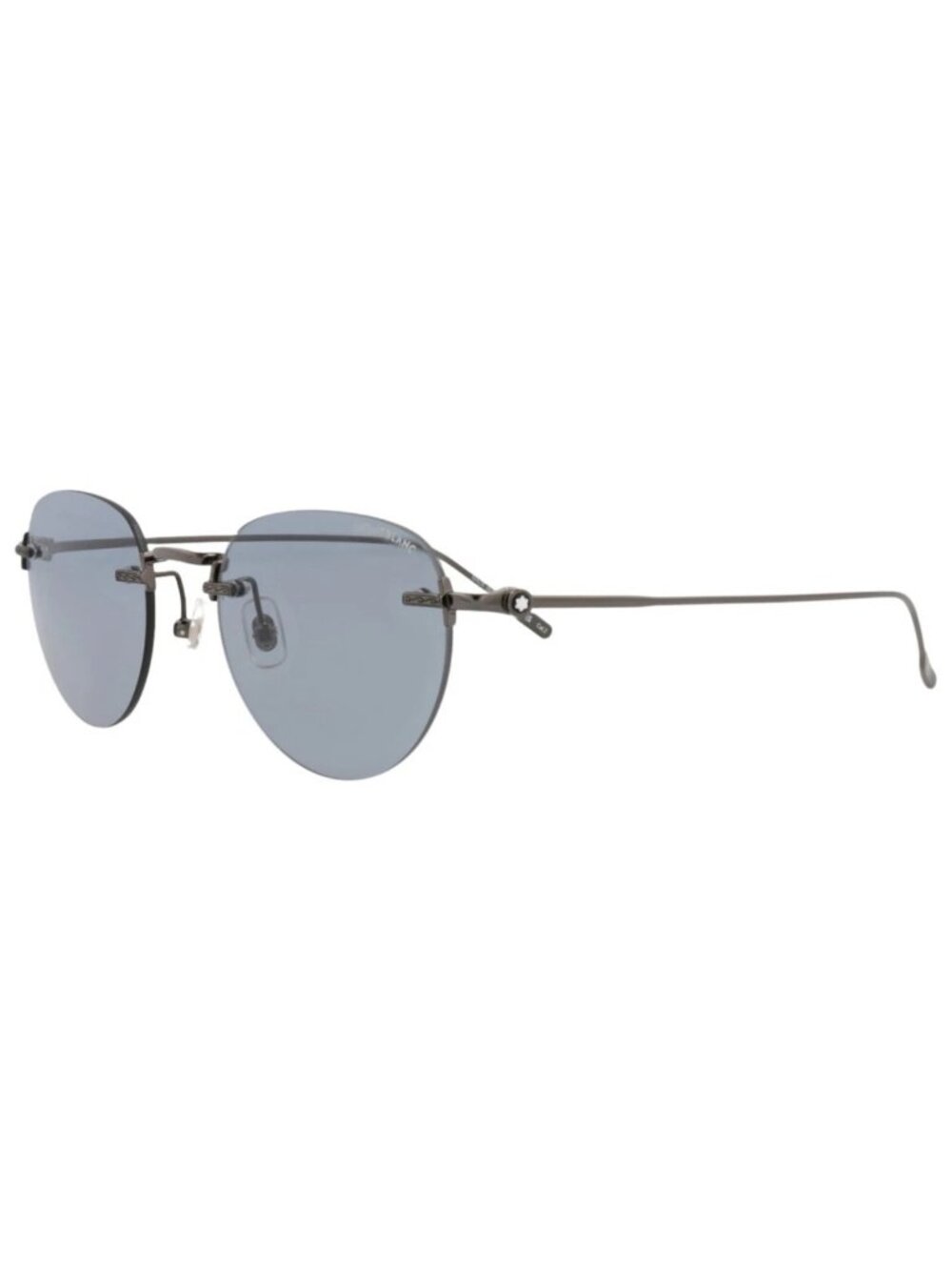 New Montblanc Women's Sunglasses Round Oval Metal Frame Mens Ruthenium Ruthenium